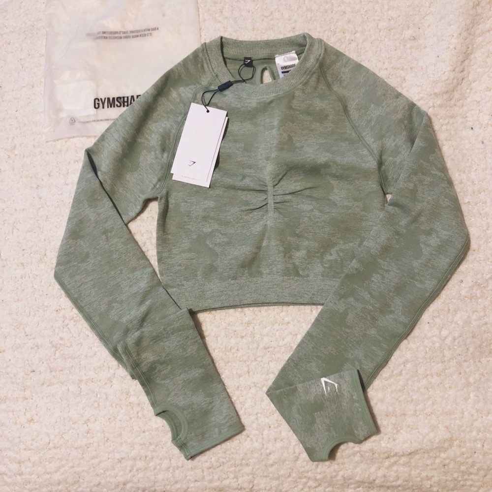 Sage Gymshark Camo Set~Small Legging + Medium Top - Picture 6 of 6
